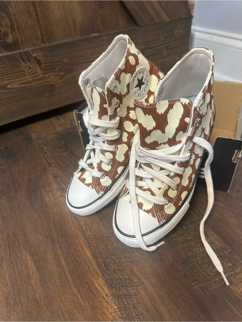 Converse Brown and Cream High-Top Sneakers